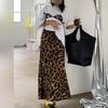 2026 Spring/Summer European & American Leopard Print Retro High-Waisted Slim-Fit Mermaid Skirt for Women