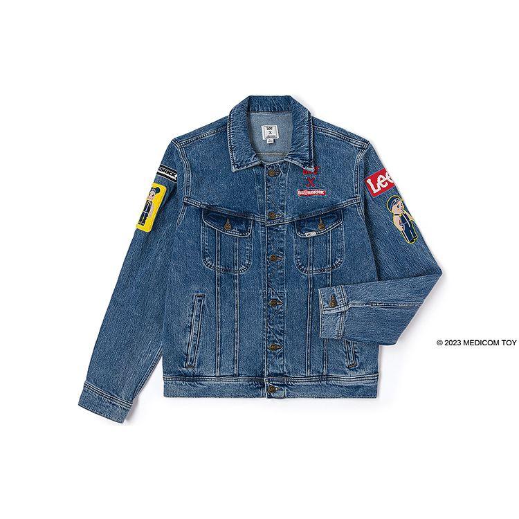 Lee X BE@RBRICK Collaboration FW23 Comfortable Denim Jacket Men jackets Medium-Blue LMT007011203490A05365