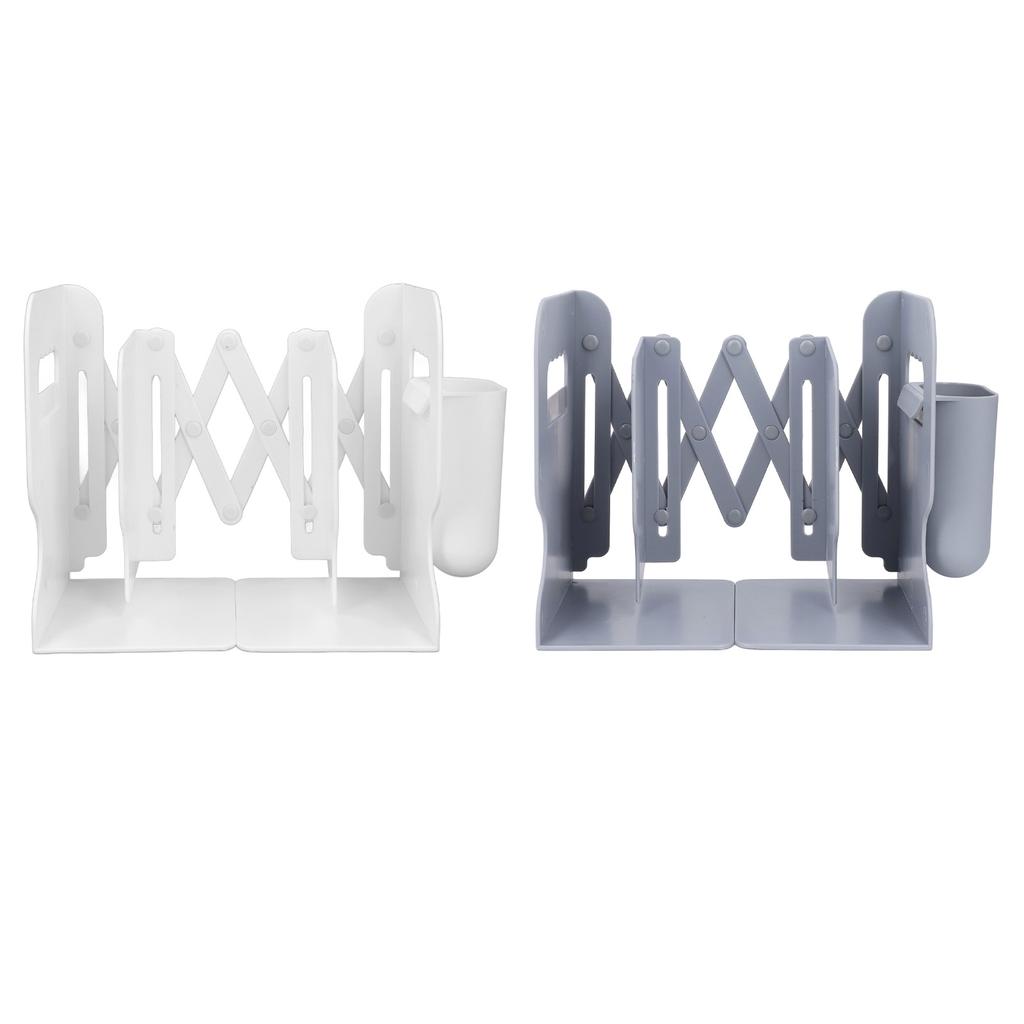 Extendable Bookend Non Skid PP Heavy Duty Decorative Adjustable Book Shelf Holder for Desk with Deta