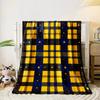 Plaid Pattern In Yellow and Blue, Combined with Starry Night Motifs. for All Seasons Blanket Lunch Break Throw Gift