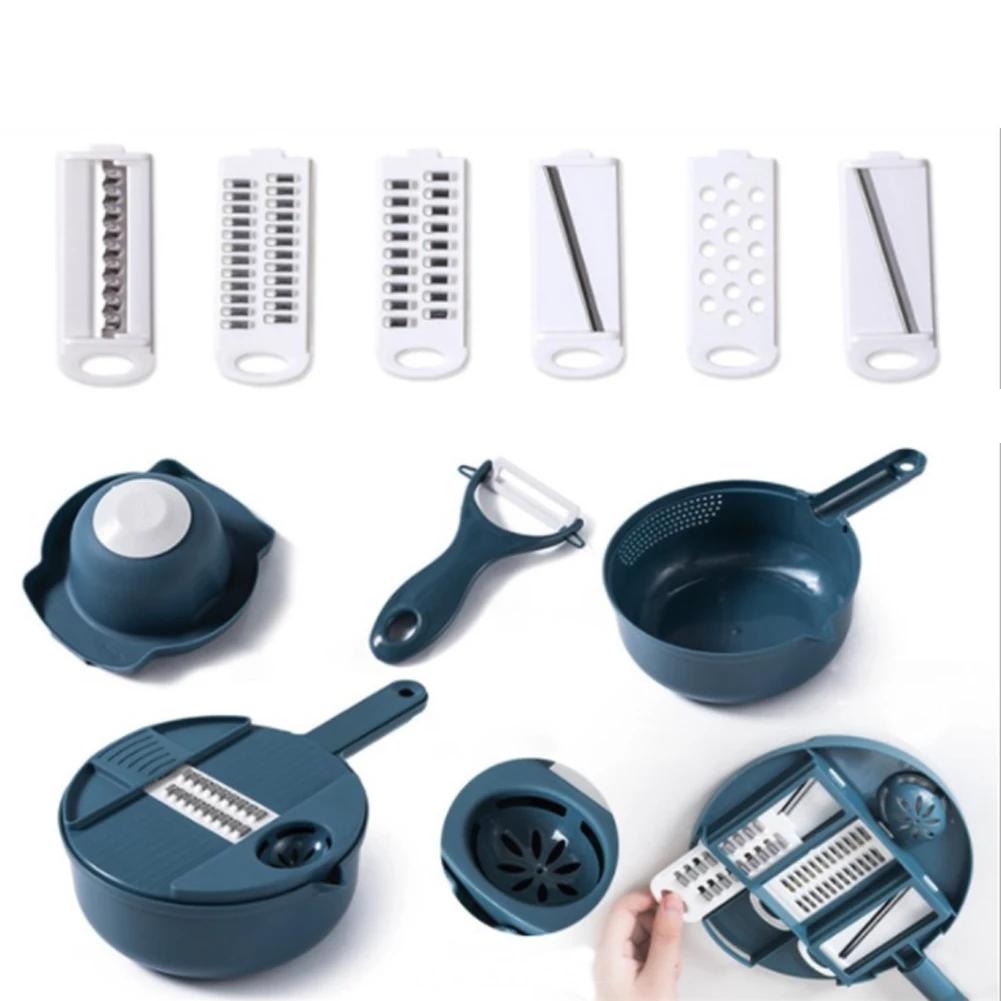 Multifunktionell grönsakshackare, Manuell rivjärn för morötter, potatis och grönsaker, Köksredskap för bekväm matpr