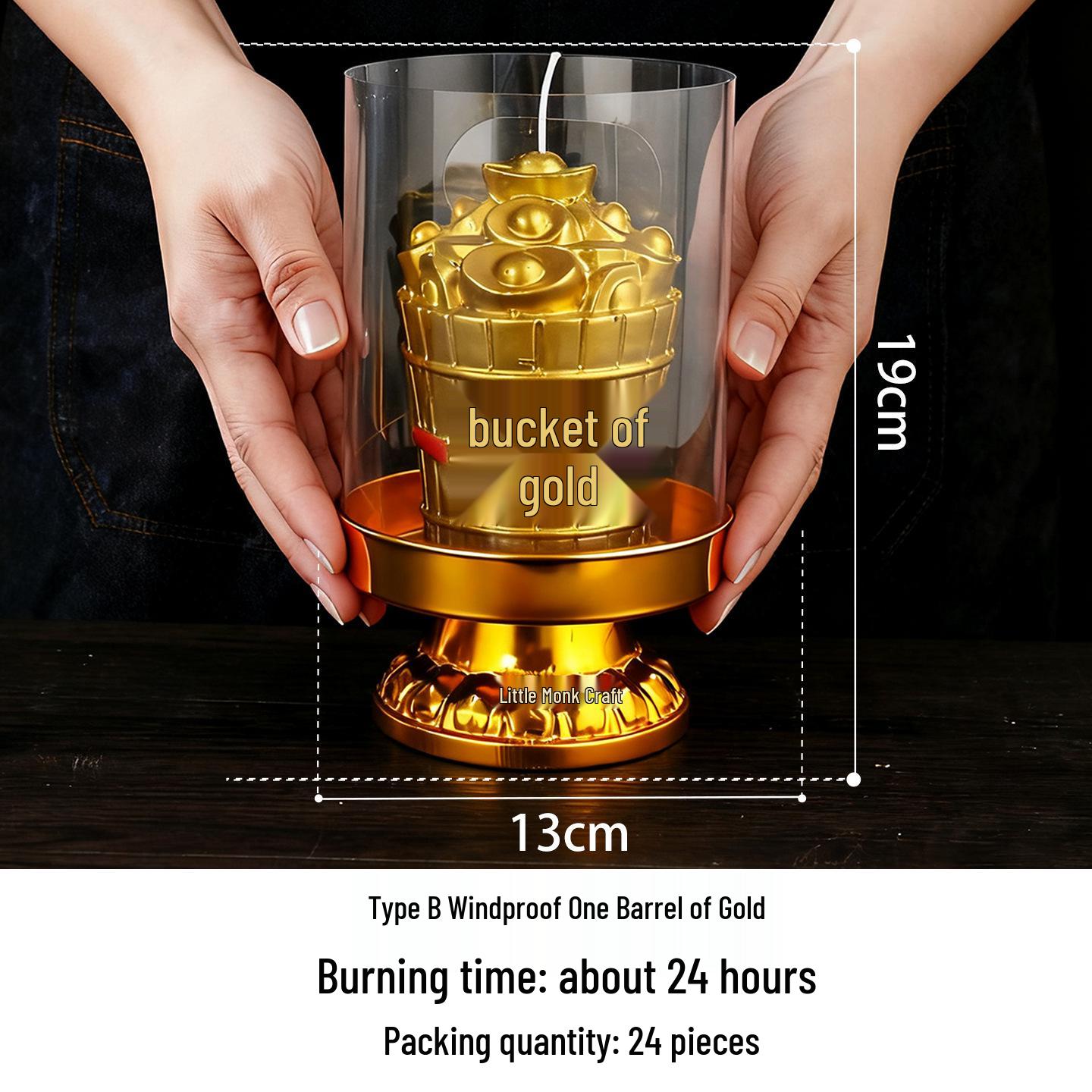Windproof Candle for Buddha Hall: Wealth & Blessing Attraction, Buddha Offering, Treasure Basin.
