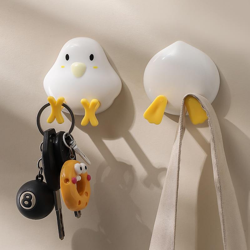 1/2Pcs Cable Rack Chicken Duck Shape Cable Holder Strong Load Bearing Data Cable Storage Hook Wall Mounted Space Saving Rack