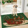 1Pcs Anti Fatigue Kitchen Rugs Christmas Reindeer Print Waterproof Non-Slip Thick Cushioned Kitchen Mat Heavy Duty Comfort Standing Mat for Kitchen