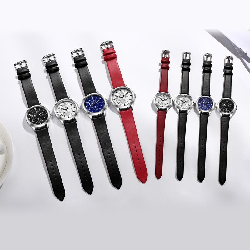 High-End Three-Eye Couple Watch, Middle School Student Classic Belt Watch, High-Value Gift Watch For Objects
