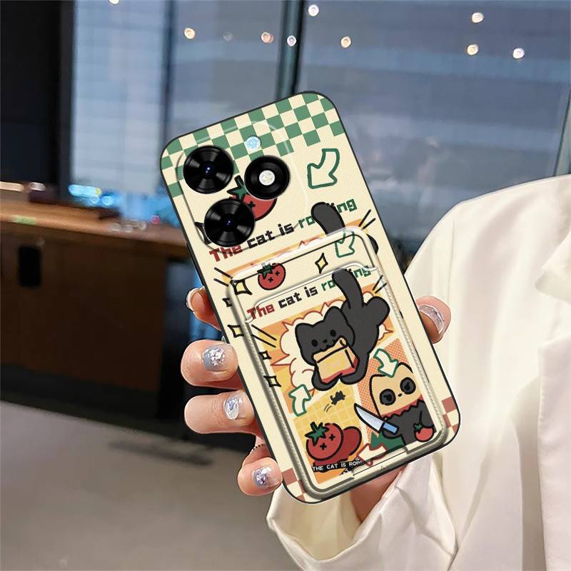 Card Sleeve Full Wrap Phone Case For Tecno Spark Go 2024/Spark20C/BG6/POP8 Graffiti Waterproof Silicone Anti-knock TPU