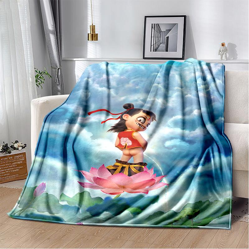 Nezha Flannel Office Student Nap Blanket: Winter Air Conditioning Sofa Picnic - Soft and Cozy Shawl Wrap