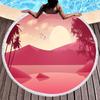 Sunrise Natural Scenery Round Beach Towel, Absorbent Quick Dry Sand Free Towel for Bathroom Pool Surf Travel Outdoor Meditation