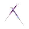 1Pcs Titanium Alloy Telescopic Toothpick Keychain Pendant Gift Fruit Fork Camping Toothpick Holder Unpacking Tool
