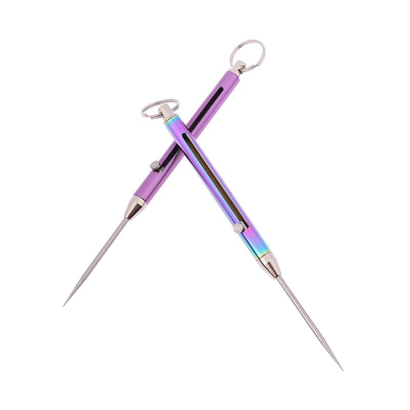 1Pcs Titanium Alloy Telescopic Toothpick Keychain Pendant Gift Fruit Fork Camping Toothpick Holder Unpacking Tool