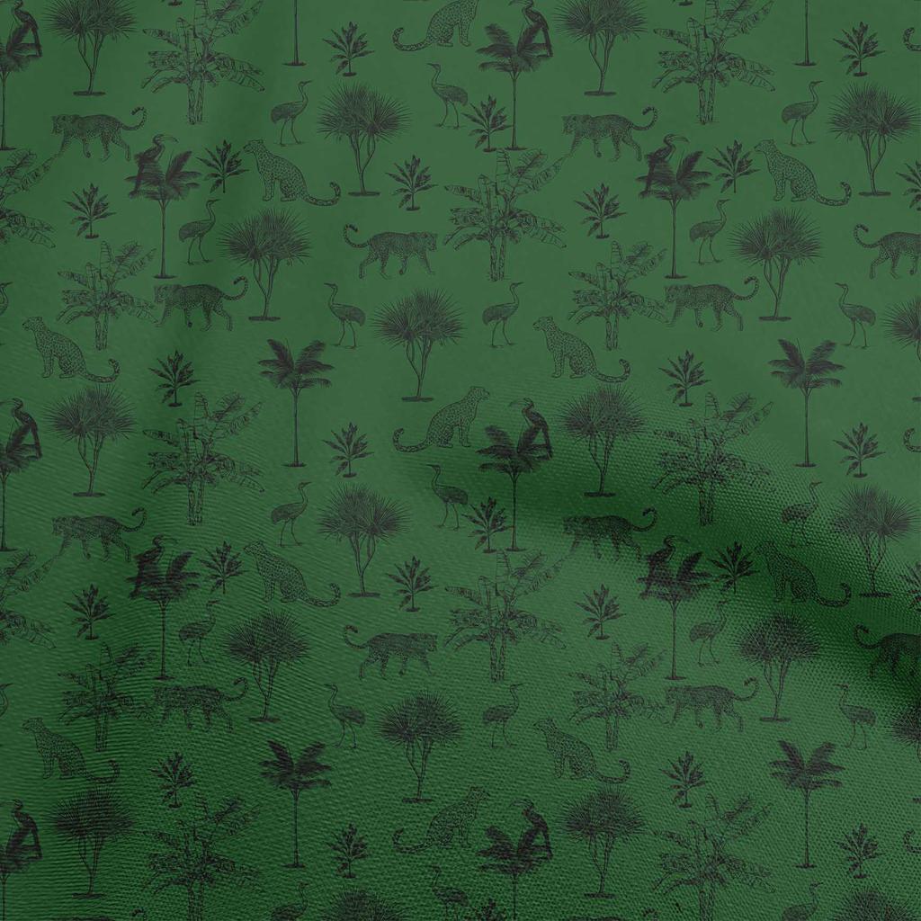 oneOone Cotton Poplin Brown Fabric Tropical Leaf Diy Clothing Quilting Fabric Print Fabric By Yard 42 Inch