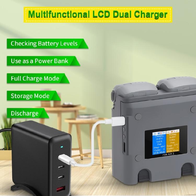 Battery Charging Hubs for Air 3 Flights Battery Charger USB 5V 3A Input Charging Two Batteries Accessories