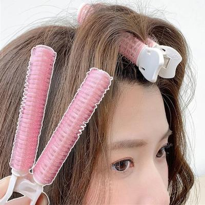 2Pcs Lazy Hair Clips Bangs Hair Root Fluffy Hair Top Styling Hairpins Hairs Roller Bangs Curling Barrel Hairs Clips Styling Tool