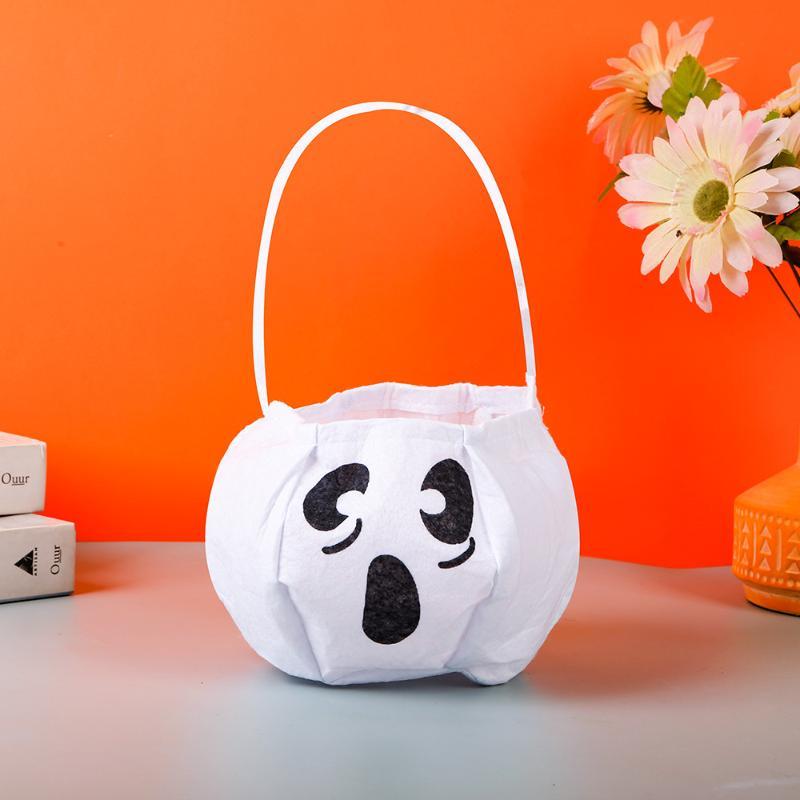 Gifts Pouch Halloween Candy Bag Trick Or Treat Handbag Trick-Or-Treat Candy Basket Lightweight Ghost Pumpkin Candy Bucket Gift A11