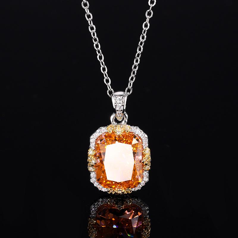 Jewelry High Carbon Diamond Ice Flower Cut Copper Inlaid Retro Light Luxury Suit Female Host 10 * 12