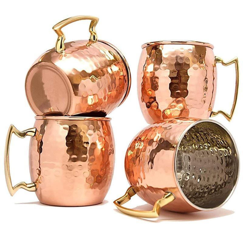 

4PCS 18 oz -- 540ml Barrel Shape Copper Plating Moscow Mule Mug Coffee Mugs Cup 540ml