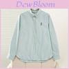 College Style Stripes Cotton Shirt With Long Sleeves For Casual Women