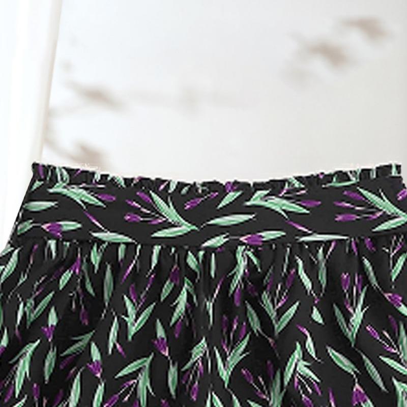 Summer Fashion Casual Wide Leg Shorts Women with Belt Vintage Printed Holiday Beach Shorts Woman High Waist Simple Office Lady Short Pants 24328