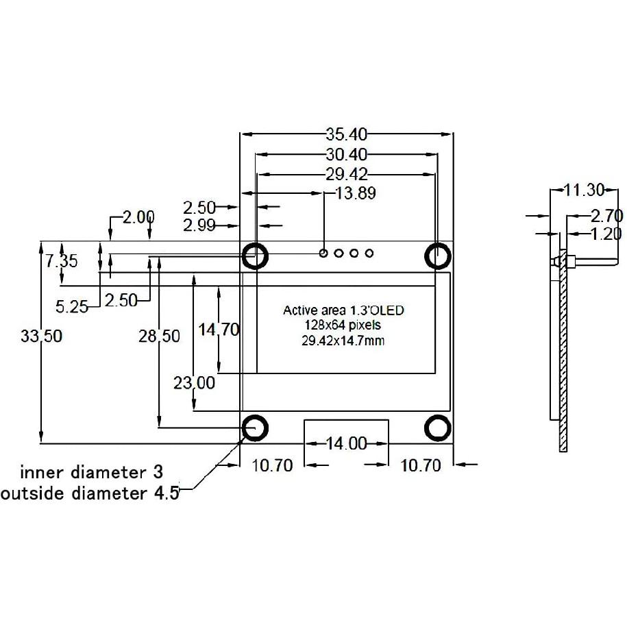 Walfront 1.3 Inch 128X64 IIC I2C SPI Serial OLED Display Module White Text Color for MP3 Function Cellphone Smart Health Device