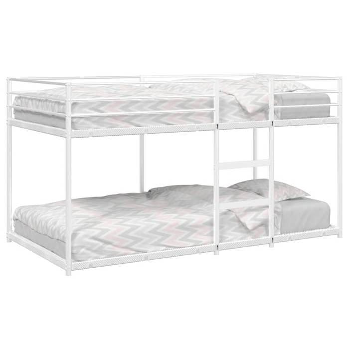 VidaXL Bunk Bed Without Mattress White 100x200 Cm Steel, Bed Frame, Slatted Base, Bedroom Furniture, Loft Bed, 4019886
