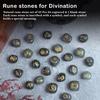 Crocon Labradorite Gemstone Elder Futhark Alphabet Engraved Symbol Rune Stones 25 pcs Set Feng Shui Chakra Balancing : 15-20 mm