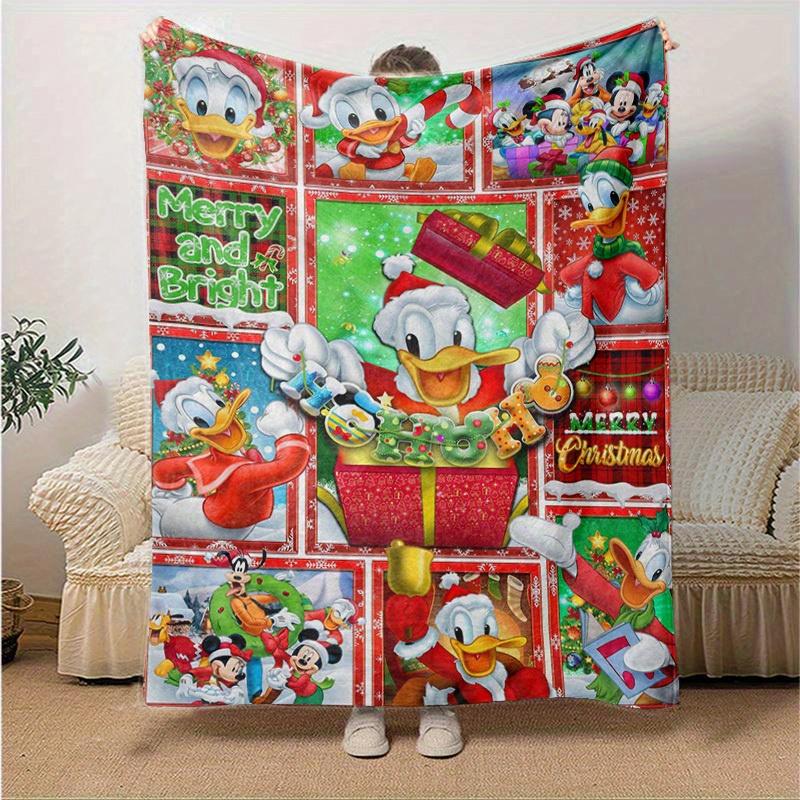 1pc. Christmas Disney Characters Plush Blanket, Festive Holiday Decor for Home, Soft Throw Blanket for All Seasons, Cute Gift Idea, Living R
