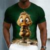 Animation Style T-Shirts Summer Fashion Short Sleeve Funny 3D Animals Printed Men Casual Loose Comfortable Breathable Soft T-shirt