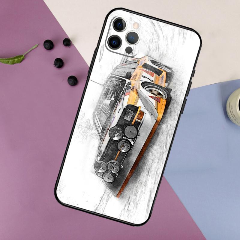 T16 Rally Car Phone Case For iPhone 16 15 14 13 11 12 17 Pro Max mini 15 16 Plus 16e 17 Air Bumper Cover