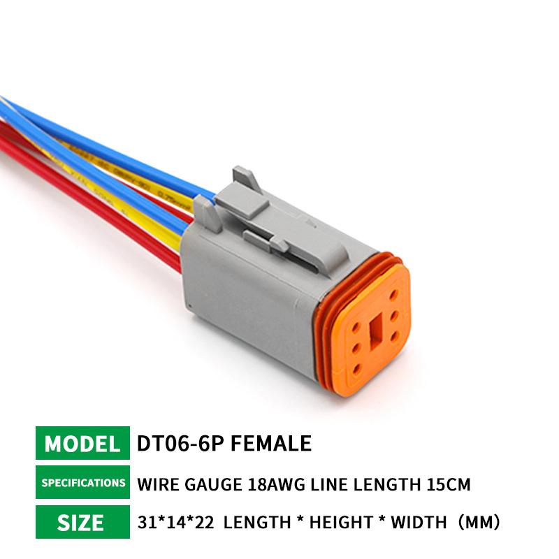 5/20/100 Sets Deutsch DT connector with 15cm Wiring harness DT06-2S/DT04-2P 2P 3P 4P 6P 8P 12P waterproof electrical connector