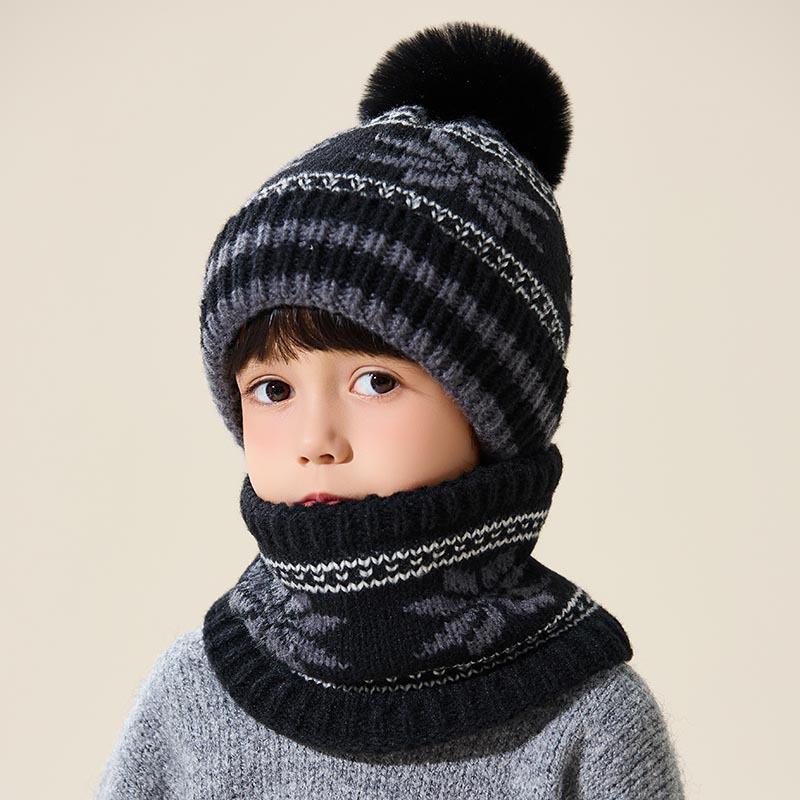 Neue süße gestrickte Kinderhüte: Warme, verdickte, ohrenschützende Schalmützen für Jungen und Mädchen, perfekt für Herbst und Winter