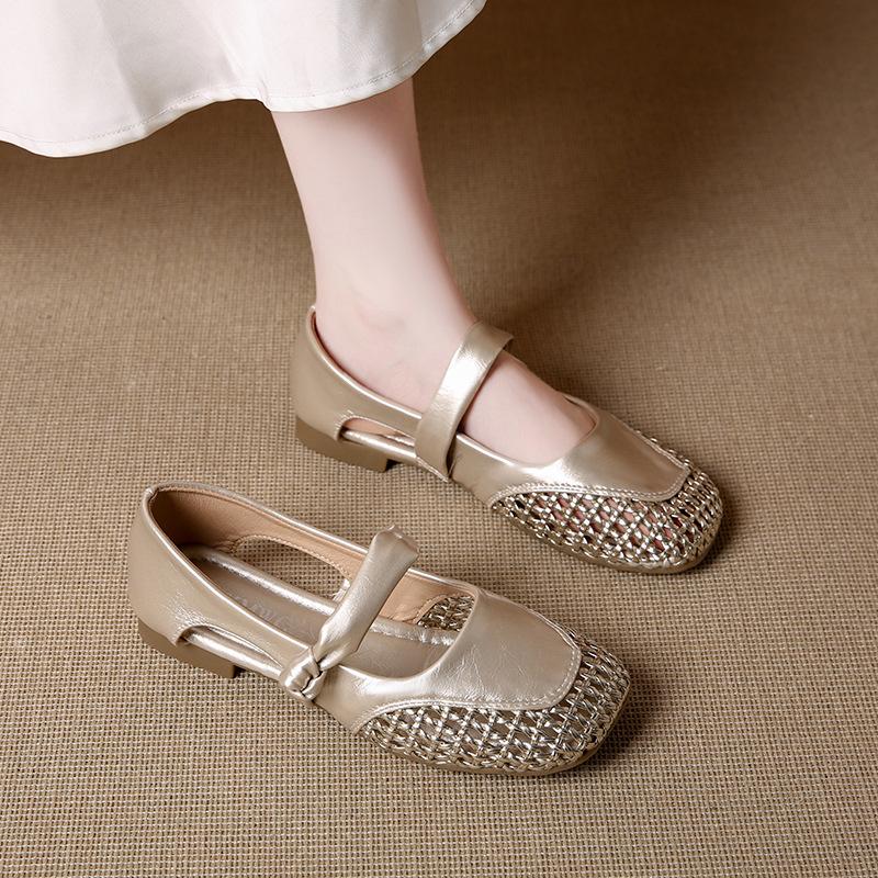 Fashion Size 35-40 Women's Sandals Hallow Out Slip on Fashion Square Toe Gladiator Sandals Comfortable Shoes for Women Zapatos De Mujer