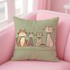 Adorable Cat Cushion Cover Short Plush Soft DoubleSided Printing Pillow Case Cozy Sofa Bedroom Home Decor Gift