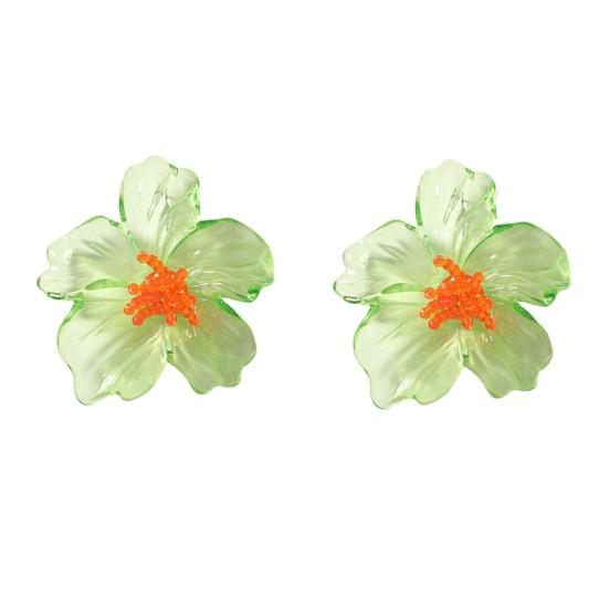 1 Pair Women Earrings Transparent Flower Shape Acrylic Earrings Lightweight Stud Earrings Jewelry Gift