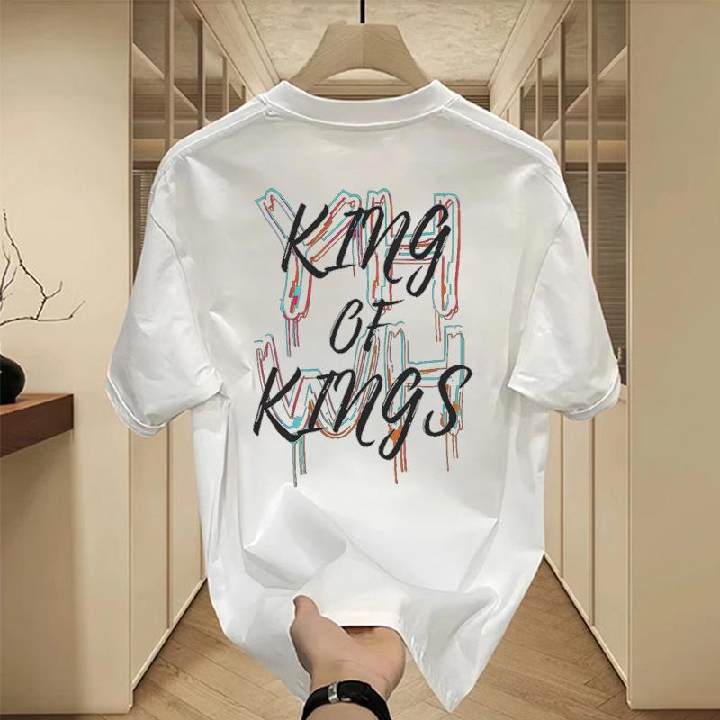 Trendy Brand Short-Sleeved Pure Cotton Men'S Printed T-Shirt Trendy Men'S And Women'S Versatile Round Neck T-Shirt Men'S