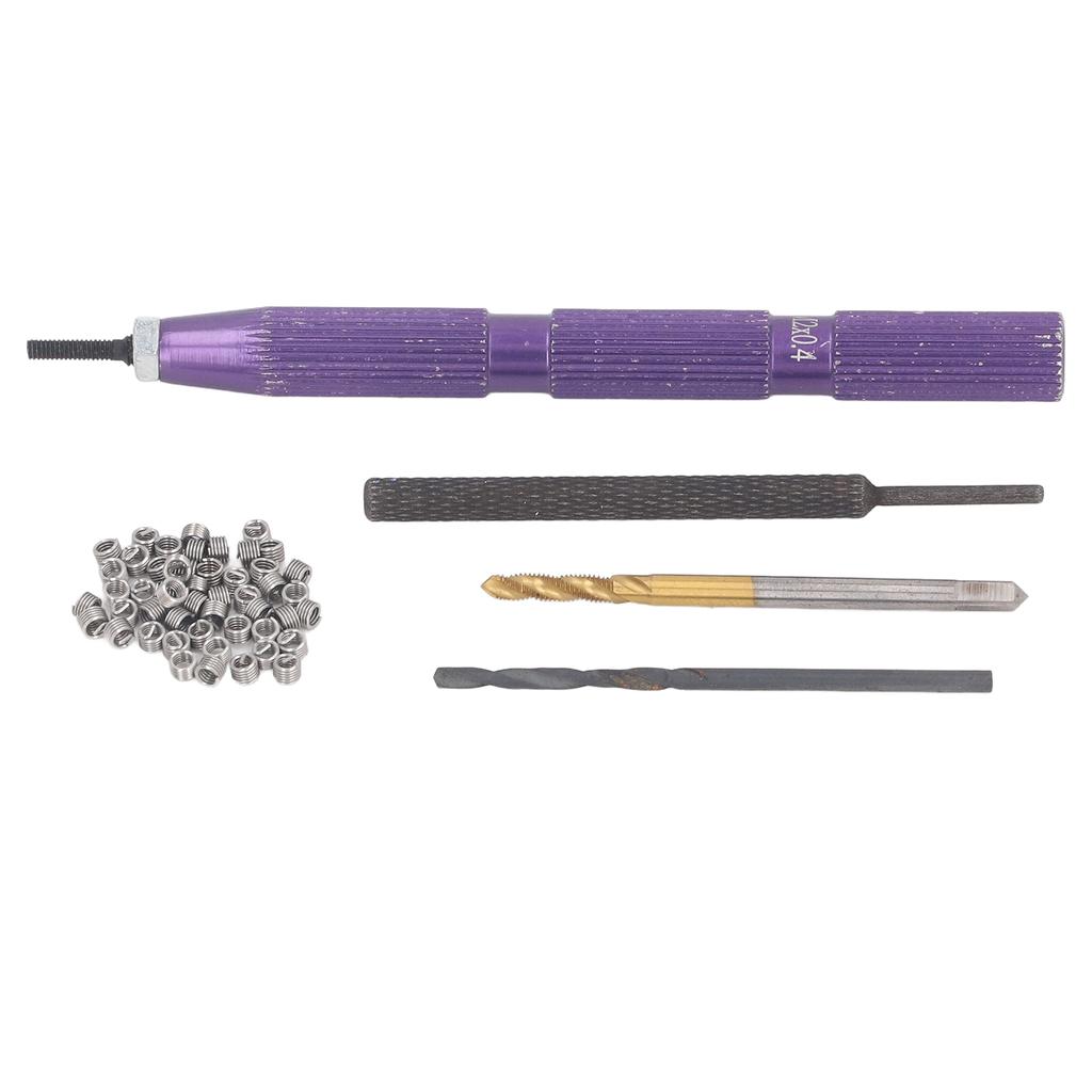 54 Pcs Thread Repair Kit M2x0.4x2D Inserts 304 Stainless Steel Thread Installation Tool