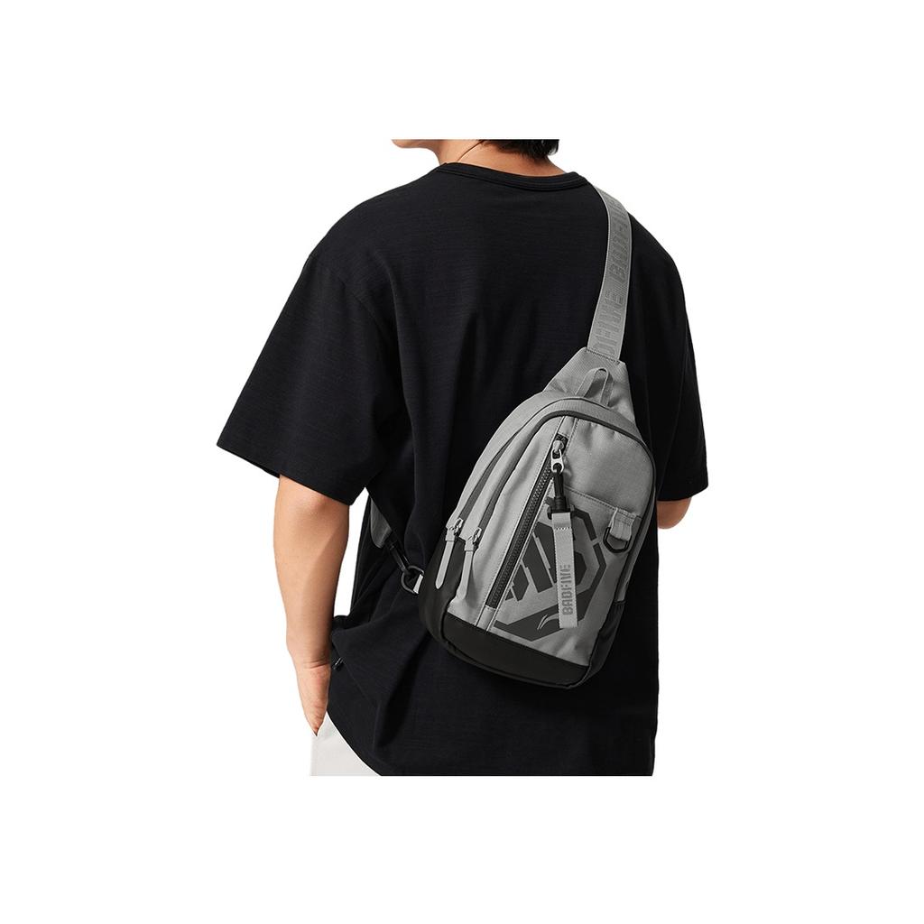New LiNing BadFive Polyester One Shoulder Crossbody Bag, Sling Bag Regular Unisex Ultimate Gray ABDV207-2