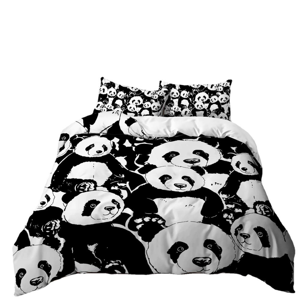 Panda Three-Piece Quilt Cover Children'S Student Bedding Kit