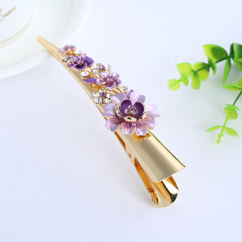 New Gorgeous Shiny Crystal Zircon Hairpin Sweet Lady Hairpin Duck Beak Hairpin High Quality Flower Tree Branch Hairpin