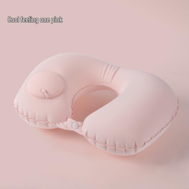 Pressing Inflatable U-Shaped Travel Pillow: Portable Airplane Headrest & Nap Neck Support