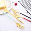 6Pcs Colorful Cutlery Set Stainless Steel Dinner Fork Set Dessert Cake Fork Fruit Salad Fork Tableware Set Kitchen Flatware Set