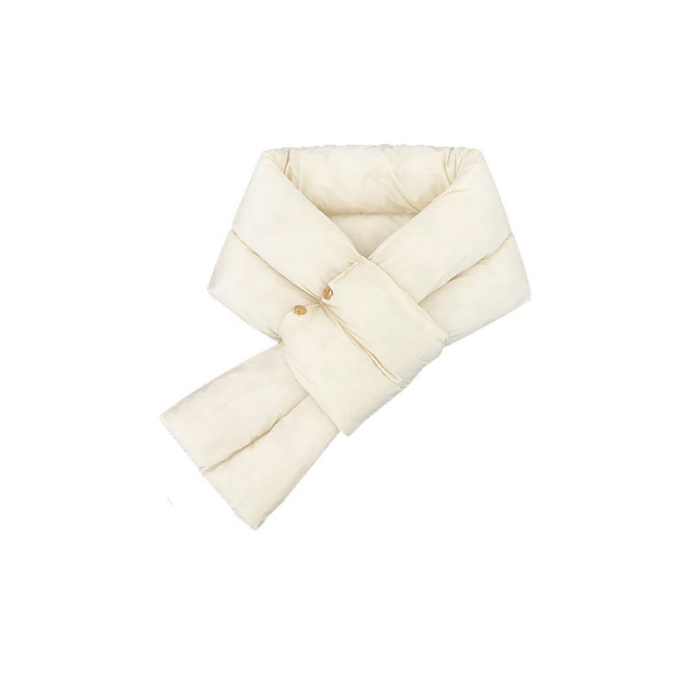 Keep Warm Cotton Padded Scarf Solid Color Thermal Neckerchief Casual Down Neck Scarf  Hiking