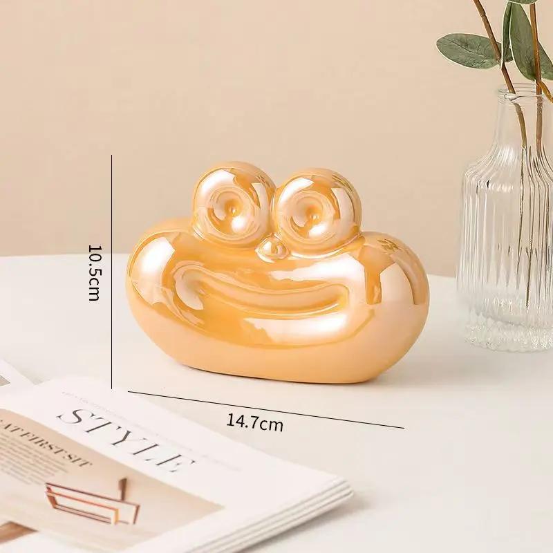 

14.7cm Ceramic Sausage Lips Abstract Ornament Creative Sculpture Study Room Statue Home Office Accessories Festival Decoration жёлтый