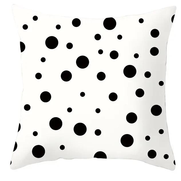 45*45cm Black and White Cushion Cover Waist Pillowcase Nordic Geometric Throw Pillow Sofa Bedroom Pillowslip Car Home Decor
