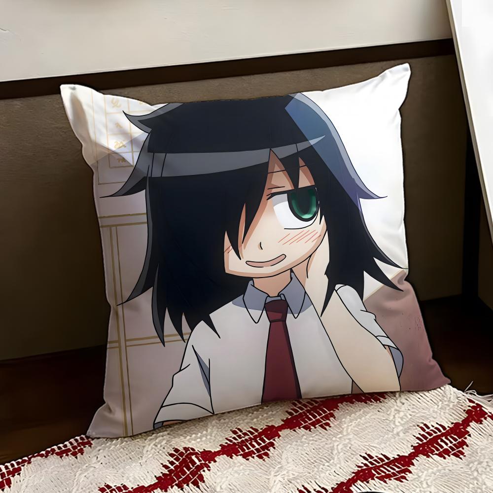 Anime TTomoko KKuroki Cushion Cover Reversible Soft Durable Pillow Cover Home  Car MultiScene Use for Daily Comfort