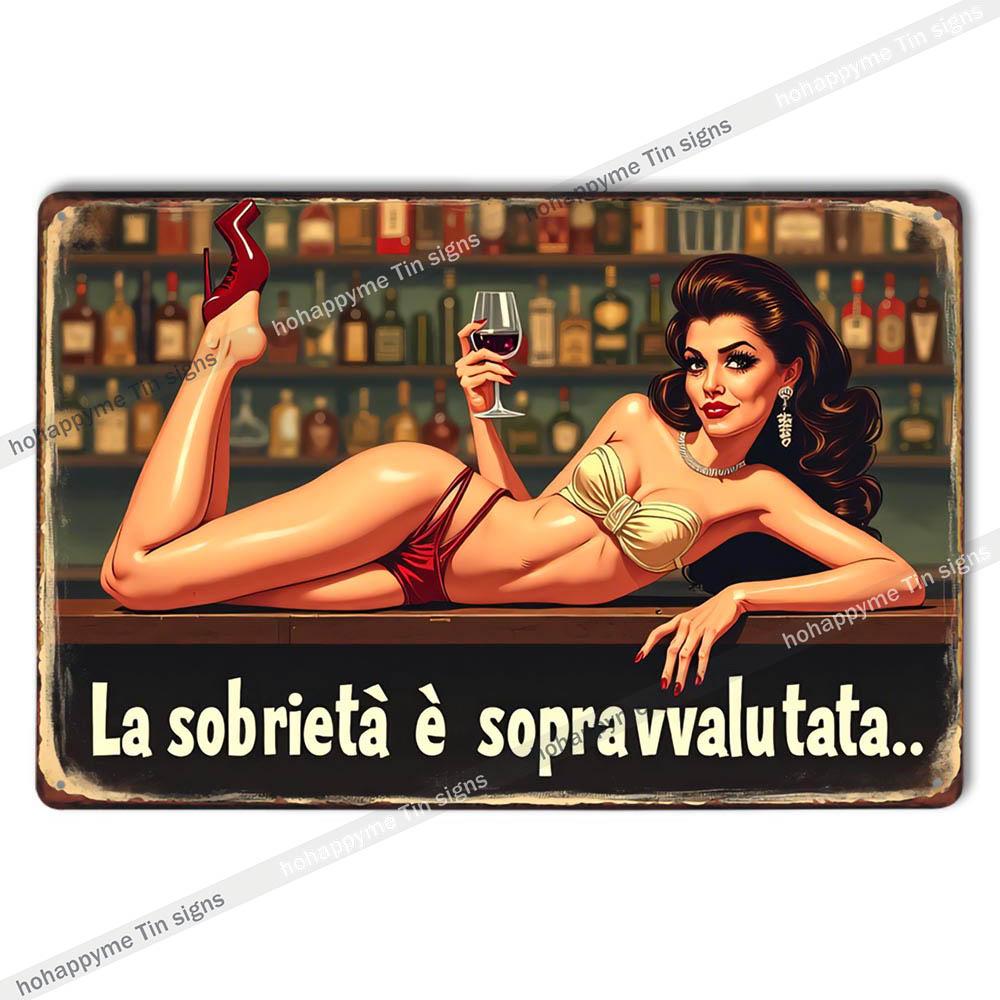 Retro Alkohol Blechschild Metall Vintage Plakette Bar Wandkunst Küche Wohnzimmer Schlafzimmer Party Dekoration