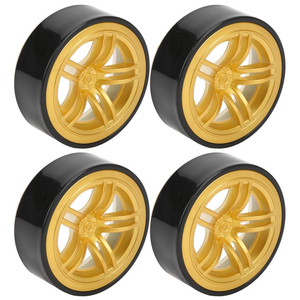 4pcs RC 6 Spoke Plastic Wheel Rims with Rubber Tires for 1 10 RC Drift Car OnRoad Drifting Car