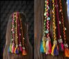 HENIRAG Navratri Look Hair braids with Rubber Bands Girl and Women, Hair Accessory for Everyday Style and Rainbow Braids Extensions Hair Color |