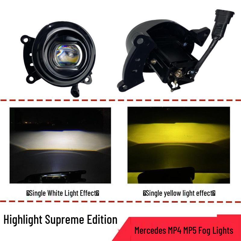 Mercedes Actros MP4/MP5 All-LED Front Fog Lights: Yellow-White High-Brightness Lens