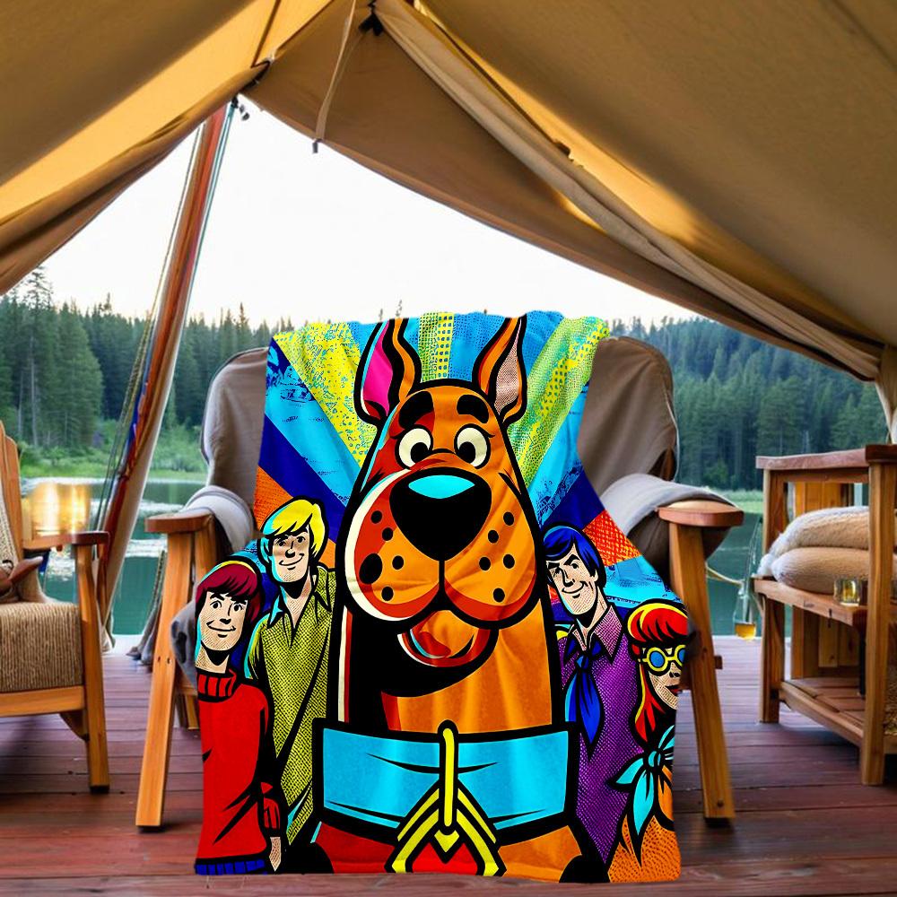 

1 шт. Плед Scooby-Doo для улицы, легкий, фланелевый, мягкий и теплый, для всех сезонов, для улицы, кемпинга, гостиной, офиса, L1106051 80x120cm