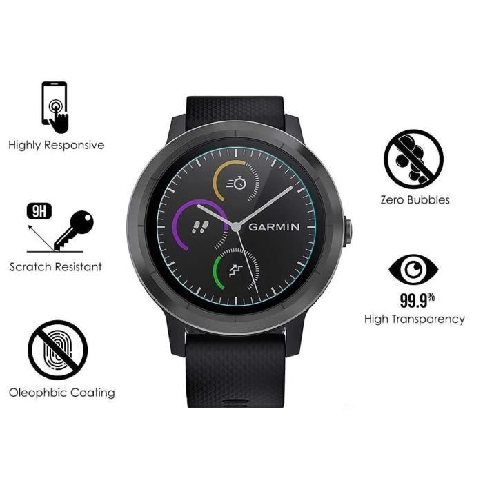 Protection écran - PHONILLICO - Garmin Vivoactive 3 - Verre trempé - Pack 2